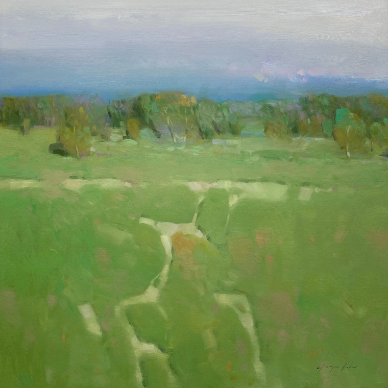 Summer Valley, Original oil Painting, Handmade artwork, One of a Kind